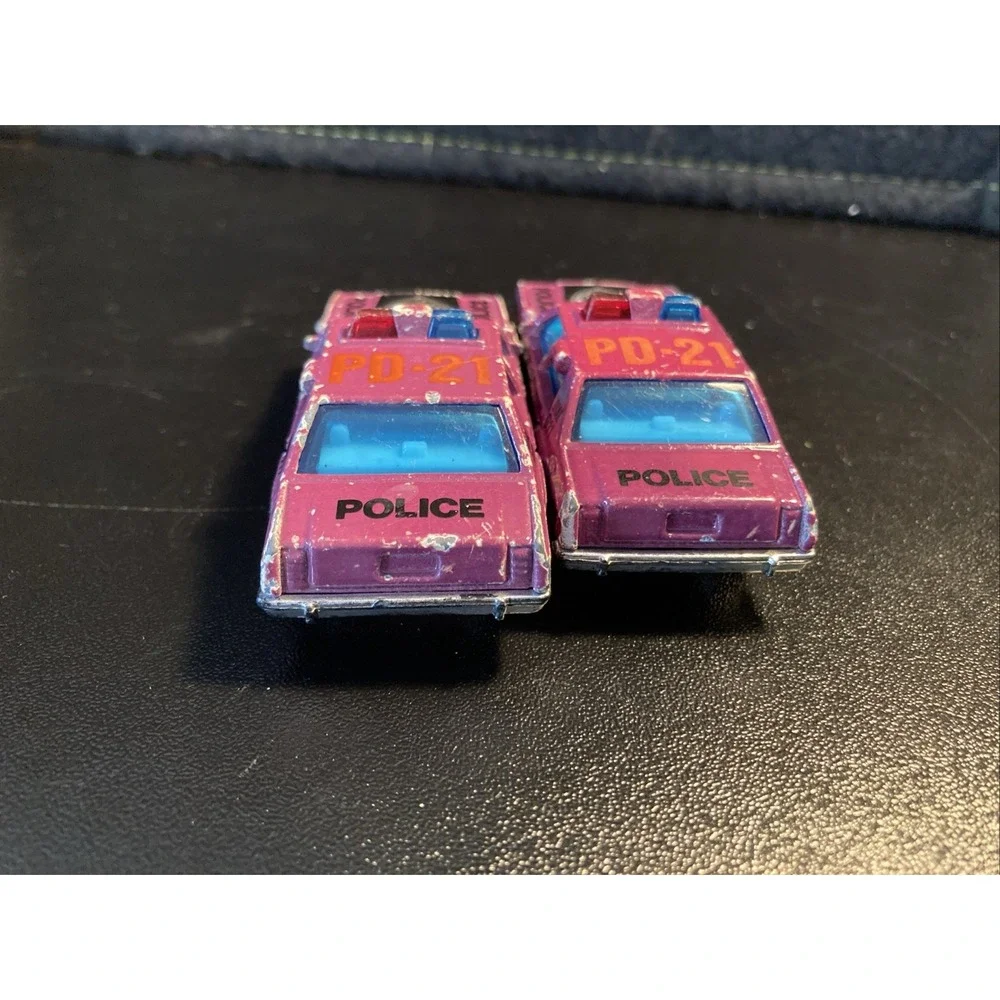Lot 2 Matchbox Ford LTD PD-21 Police Diecast Car‎ Mattel 1987 1:69 Macau Cop Car